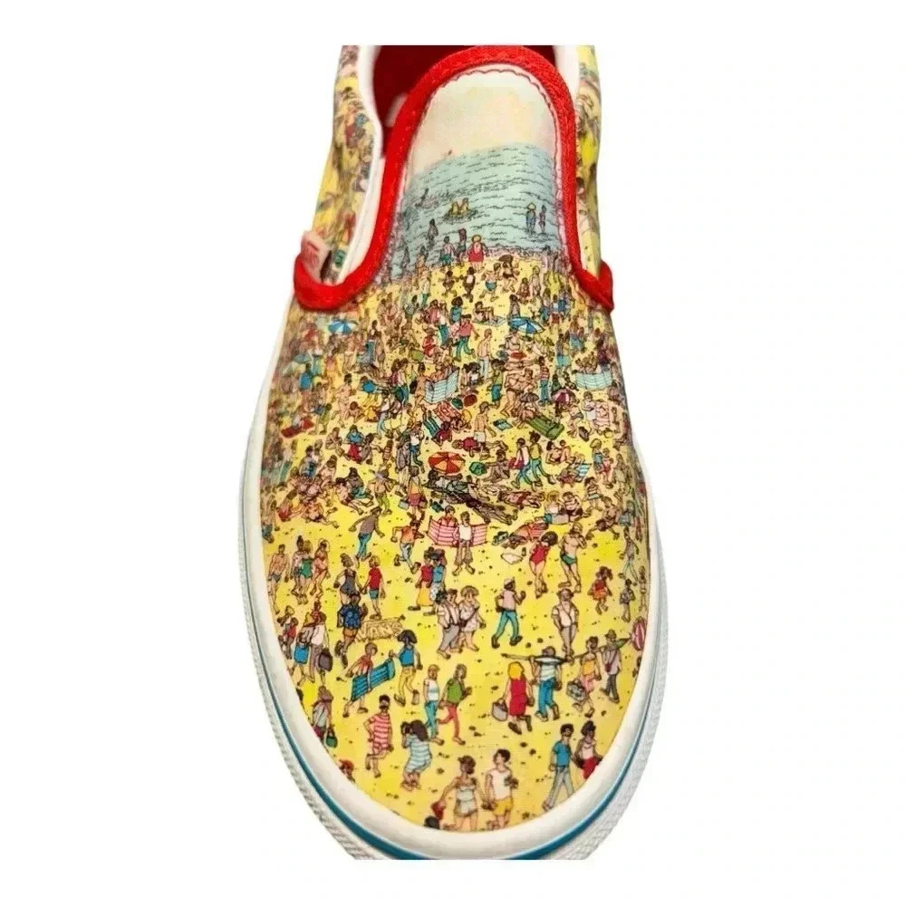 Vans x Where's Waldo Classic Slip-On Find Steve Beach Kids Size 3 - Picture 7 of 13
